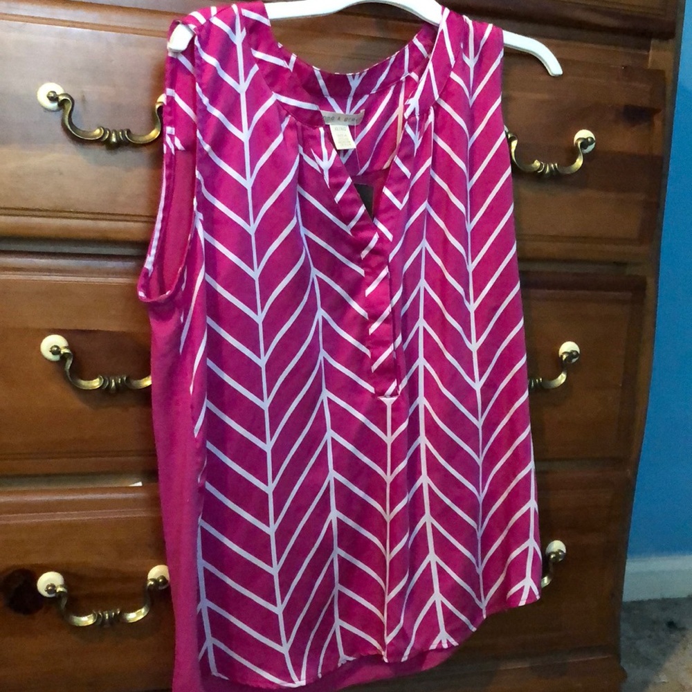 Pink and white blouse
